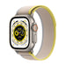 Apple Watch Ultra - 49 mm - titanium - smart watch with Trail Loop - soft double-layer nylon - yellow/beige - band size: M/L - 32 GB - Wi-Fi, LTE, UWB, Bluetooth - 4G - 61.3 g