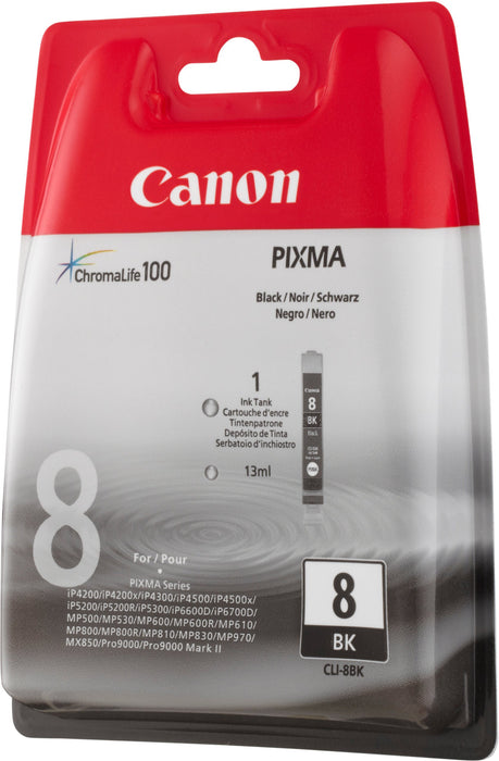 Best Value Canon No. 8 Black Ink Cartridge (Chromalife 100 Inks, CLI-8BK)