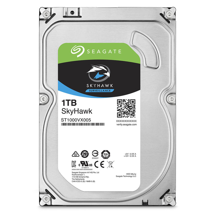 Best Value Seagate SkyHawk 1 TB 3.5 Inch Internal Hard Drive for 1-64 Camera Surveillance Systems (64 MB Cache Up to 180 MB/s, 180 TB/Year Workload Rate) - Silver