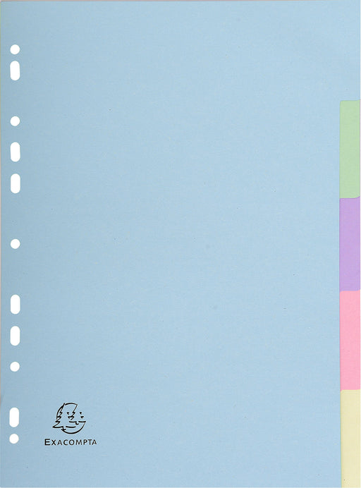 Best Value Exacompta Forever 5 Parts Plain Dividers, A4 - Assorted pastel Colours