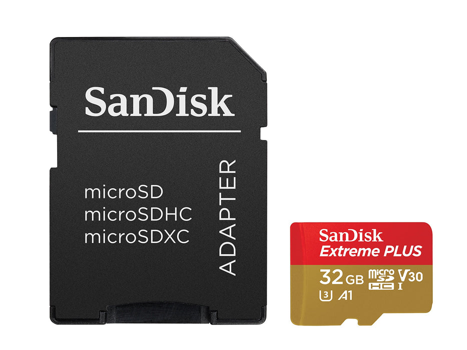 Best Value SanDisk SDSQXBG-032G-GN6MA Extreme Plus 32 GB microSDHC Memory Card, SD Adapter with A1 App Performance and Rescue Pro Deluxe, Up to 95 MB/s, Class 10, UHS-I, U3, V30