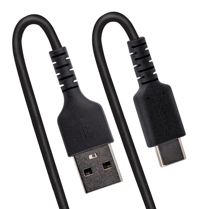 StarTech 0.5m USB A to C Coiled Heavy Duty Fast Charge and Sync Charging Cable