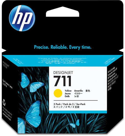 Best Value HP 711 29ml Print Cartridge - Yellow (Pack of 3)