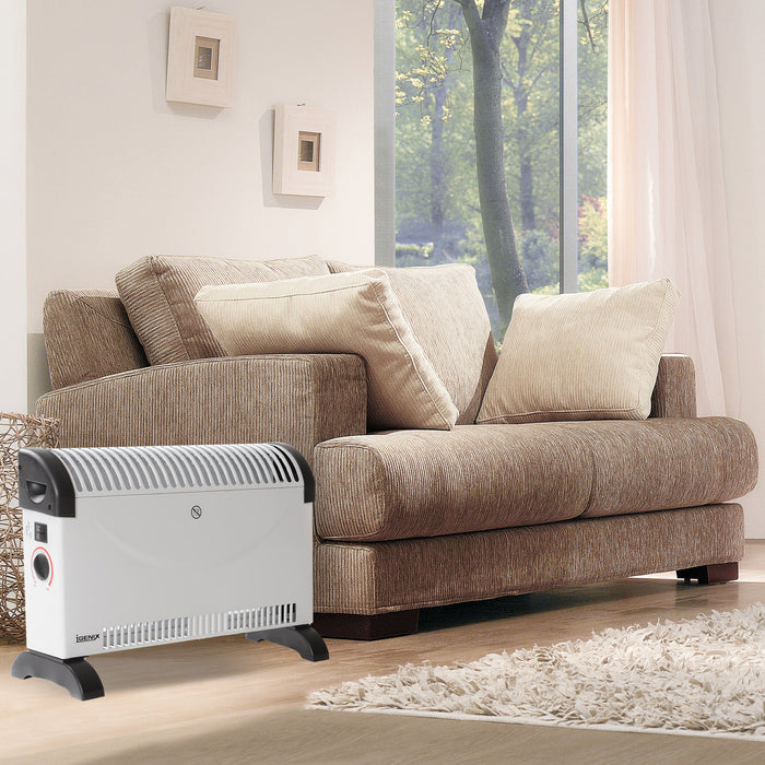 Best Value Igenix IG5200 Portable Electric Convector Heater with Adjustable Thermostat, Freestanding Radiator Ideal for Home or Office, 2000 W, White