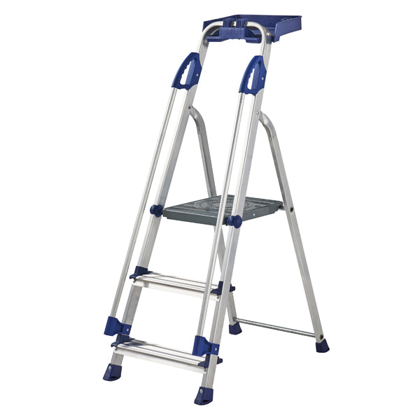 Werner Blue Seal Step Ladder 3 Tread Professional Aluminium 7050318