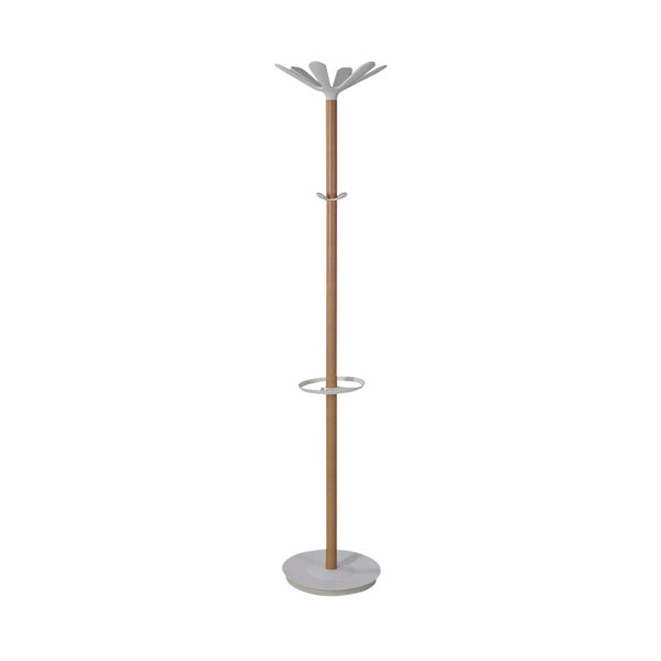 Alba Coat Stand 350x350x1750mm Beech/White ALB90566