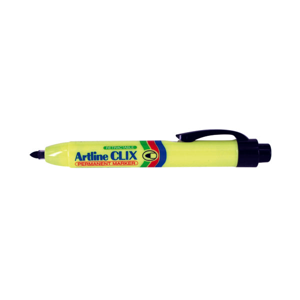 Artline Clix Retractable Permanent Marker Black (Pack of 12) EK73 BLK