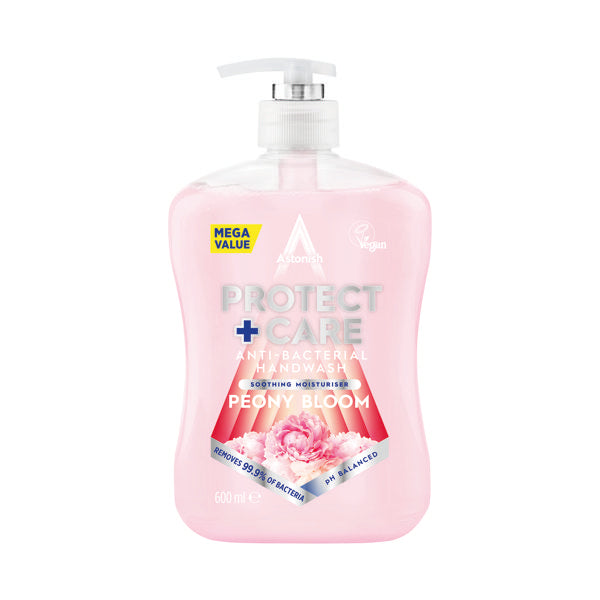 Astonish Anti Bac Handwash 600ml Peony Pink (Pack of 12) AST21246