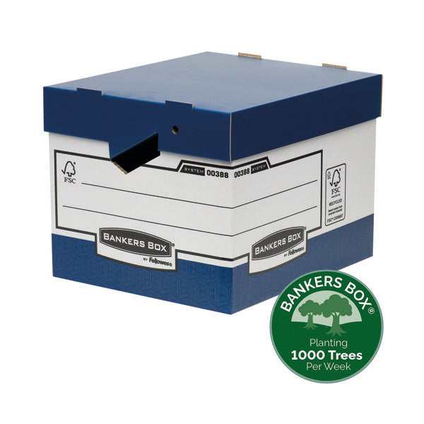 Fellowes Bankers Box Heavy Duty Blue and White Ergo Box (Pack of 10) 0038801