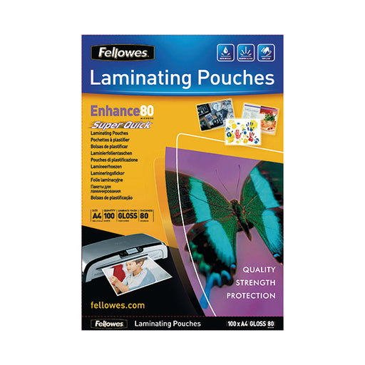 Fellowes Super Quick A4 Laminating Pouches (Pack of 100) 5440001