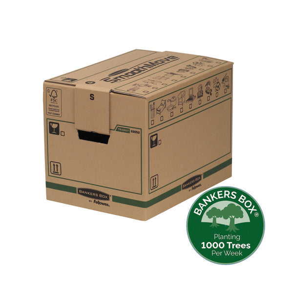 Fellowes Bankers Box Moving Box Small Brown Green (Pack of 5) 6205201