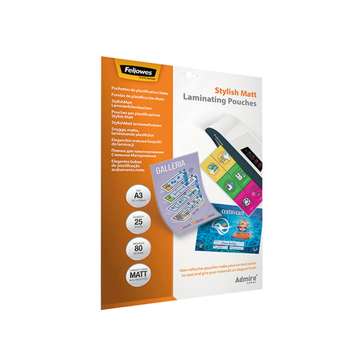 Fellowes Admire A3 Laminating Pouches Matte (Pack of 25) 5602201