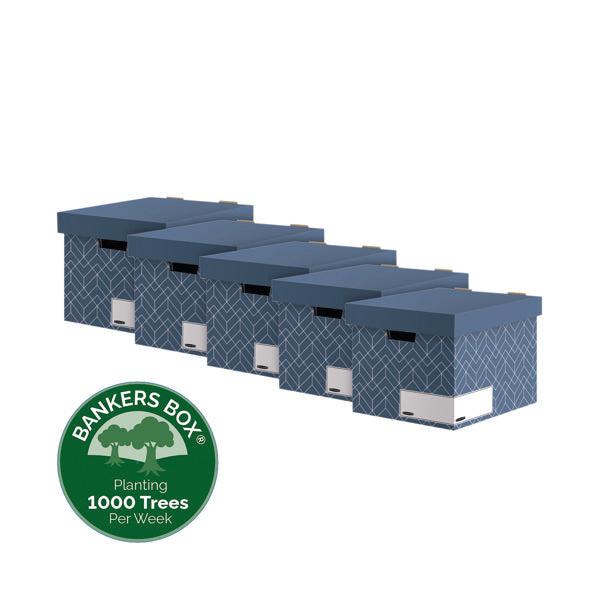 Bankers Box Decor Storage Box Blue (Pack of 5) 4483701