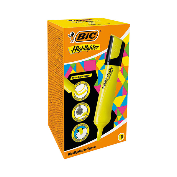 Bic Marking Highlighters Chisel Tip Yellow (Pack of 10) 943652