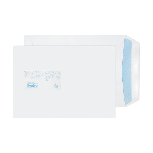 Evolve Recycled C5 Envelopes Window Self Seal 100gsm White (Pack of 500) RD7084