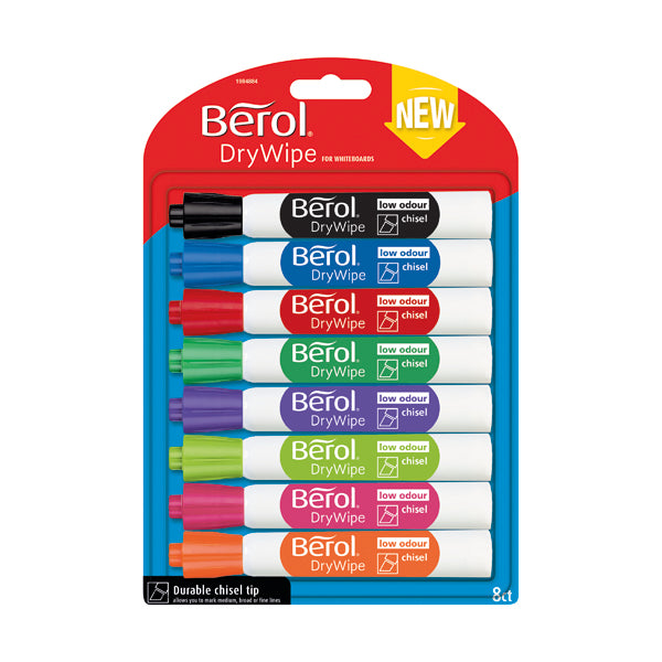 Berol Drywipe Marker Chisel Tip Assorted (Pack of 8) 1984884