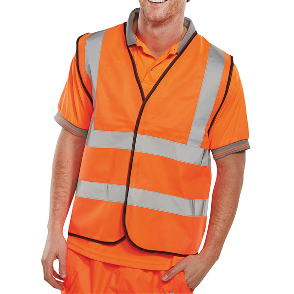 Hi Visibility Vest EN ISO20471 Orange Large WCENGORL