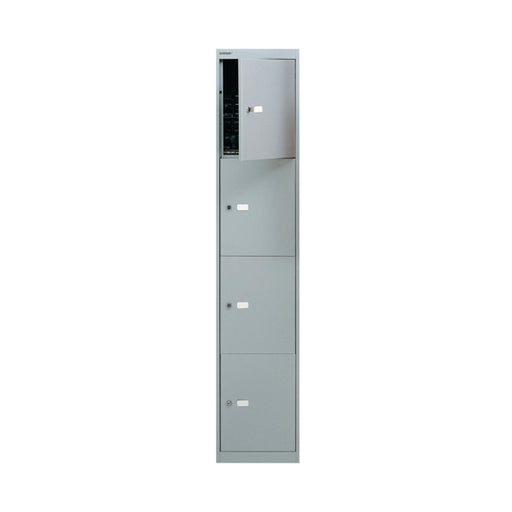 Bisley 4 Door Locker 305x305x1802mm Goose Grey CLK124 GOOSE