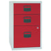 Bisley 3 Drawer Home Filing Cabinet A4 413x400x672mm Grey/Red PFA3-8794