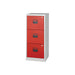 Bisley 3 Drawers Home Filing Cabinet A4 413x400x1015mm Grey/Red BY78728