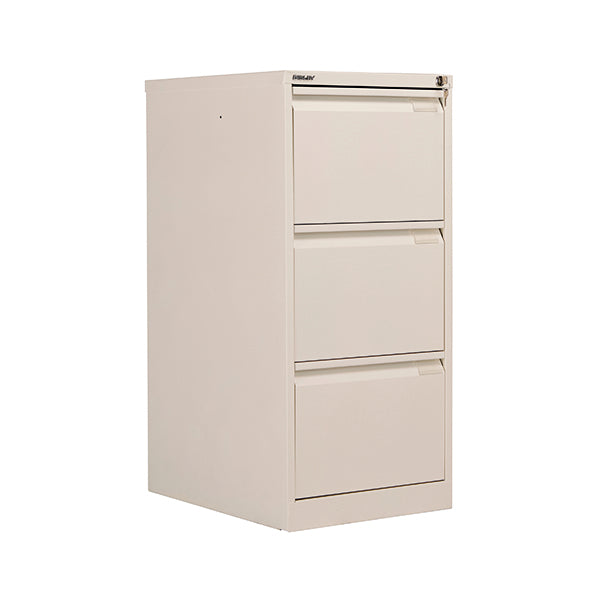 Bisley 3 Drawers Filing Cabinet Lockable 470x622x1016mm Chalk BS3E/CHK