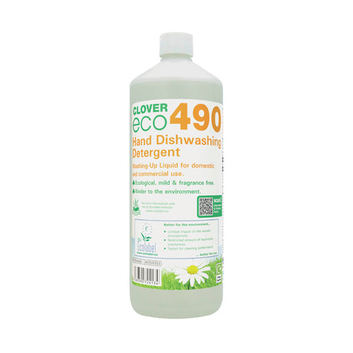 Clover ECO 490 Dishwashing Detergent 1 Litre (Pack of 12) 490