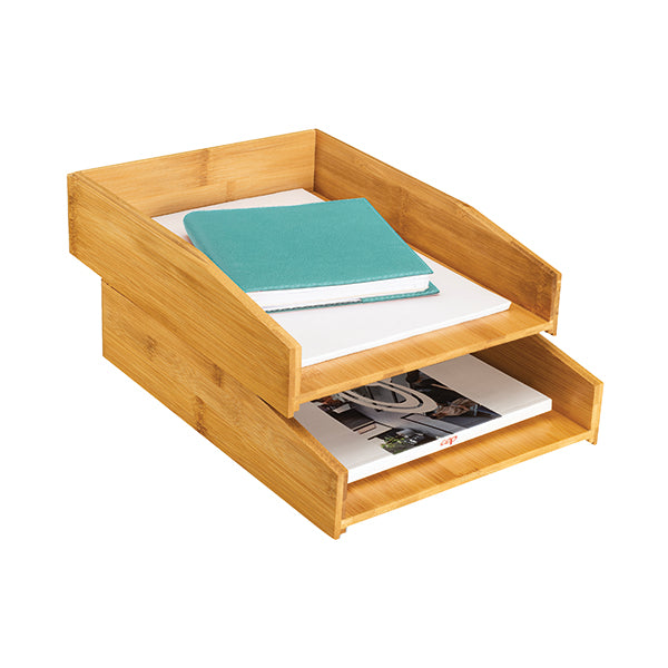 CEP Silva Bamboo Letter Tray Woodgrain (Pack of 2) 2240010301