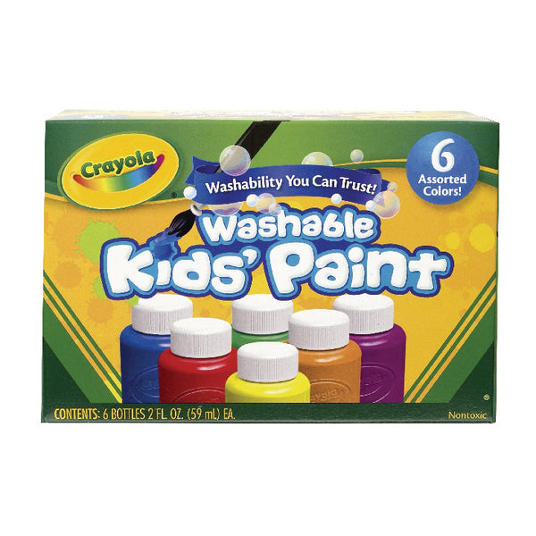 Crayola Washable Kids Paint Colours x6 (Pack of 6) 54-1204