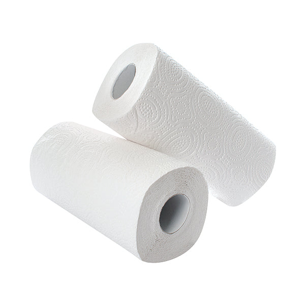 2Work Kitchen Roll (Pack of 2) x12 White CT73665