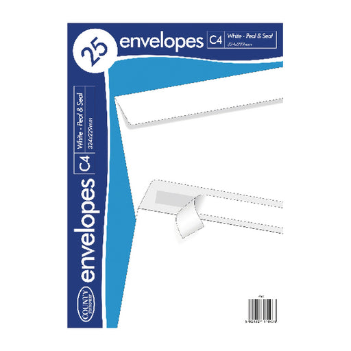 County Stationery C4 25 White Peal and Seal Envelopes 25 (Pack of 20) C509