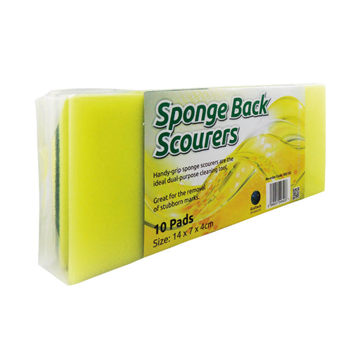 Sponge Back Scourer 140x70x40mm (Pack of 10) SBS100G