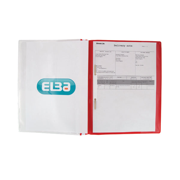 Elba Pocket Report File A4 Red (Pack of 25) 400055038