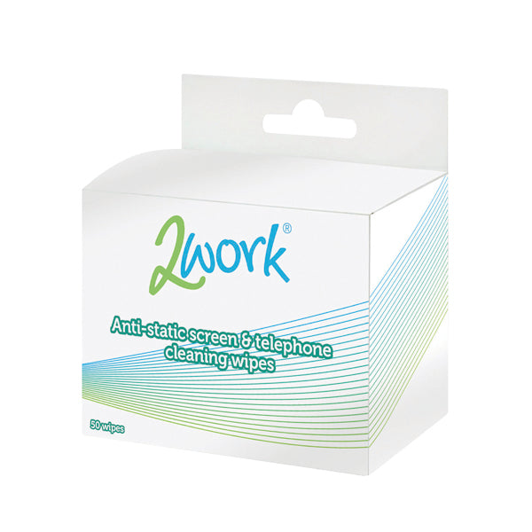 2Work Anti-Static Screen and Telephone Wipes (Pack of 50) DB50342