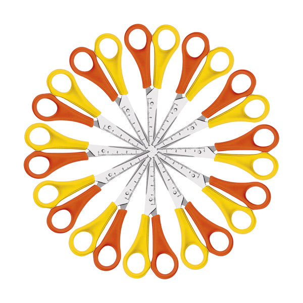 Westcott Left Handed Scissors 130mm Yellow/Orange (Pack of 12) E-21593 00