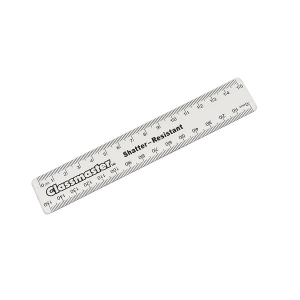 Classmaster Shatter Resistant Ruler 15cm Clear (Pack of 100) R15C