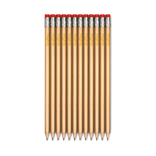 Graffico Eraser Tip Pencil HB (Pack of 12) EN05984