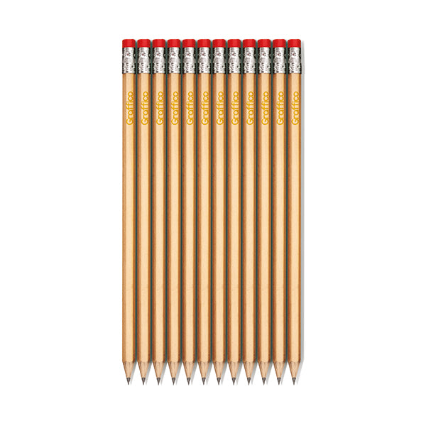 Graffico Eraser Tip Pencil HB (Pack of 12) EN05984