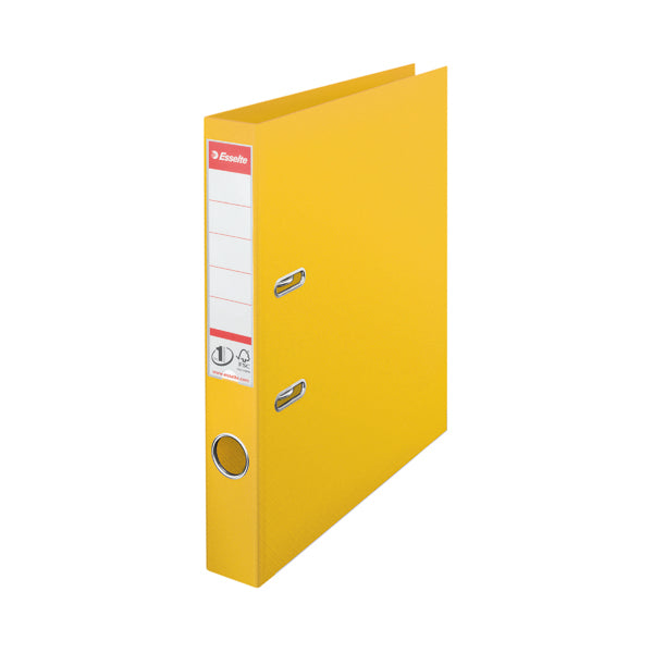 Esselte No1 Plastic Lever Arch File 50mm A4 Yellow (Pack of 10) 811410