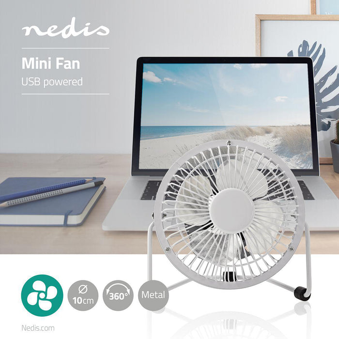 Nedis Tischventilator | Stromversorgung über USB | Durchmesser: 100mm | 3W | 1-Gang 