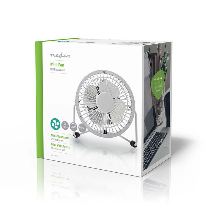 Nedis Tischventilator | Stromversorgung über USB | Durchmesser: 100mm | 3W | 1-Gang 