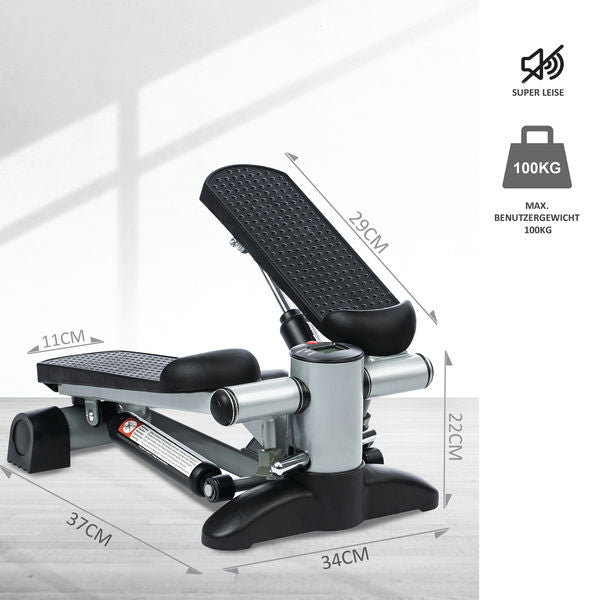 Monofit Peak Power 2-in-1-Mini-Stepper mit integriertem Display