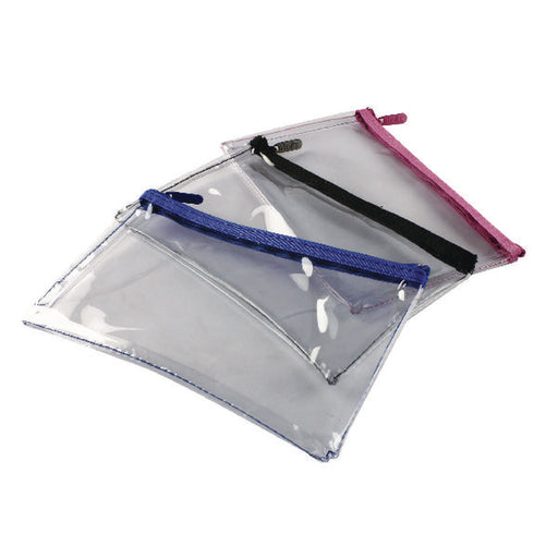 Helix Clear Pencil Case 200x125mm Assorted (Pack of 12) M77040