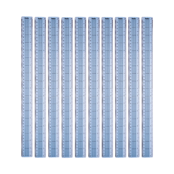 Helix Shatter Resistant Ruler Gridded 45cm Blue (Pack of 10) L28040