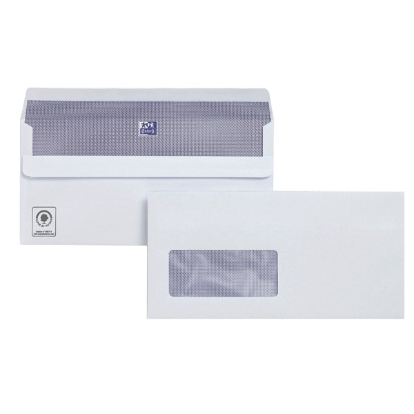 Plus Fabric DL Envelopes Window Wallet Self Seal 120gsm White (Pack of 250) C23370