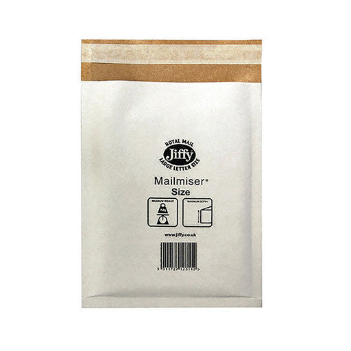 Jiffy Mailmiser Size 00 115x195mm White MM-00 (Pack of 100) JMM-WH-00