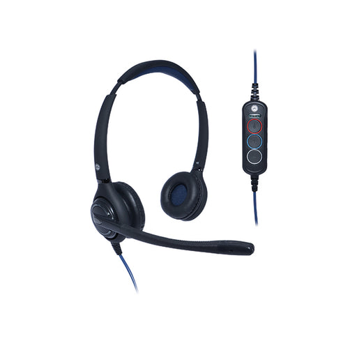 JPL-502S Binaural Stereo USB Adjustable Headset Black JPL-502S-USB