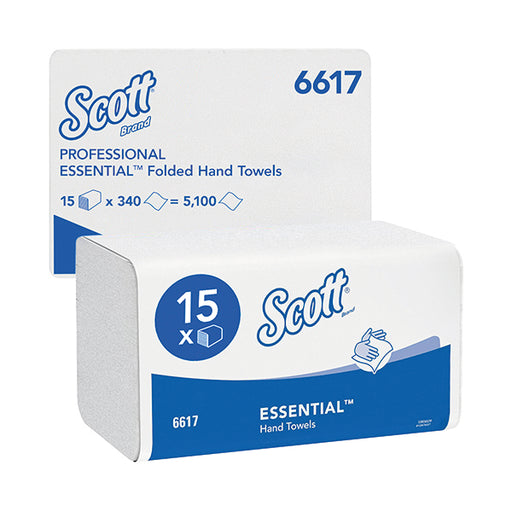 Scott Essential  Interfold Hand Towels White (Pack of 15) 6617