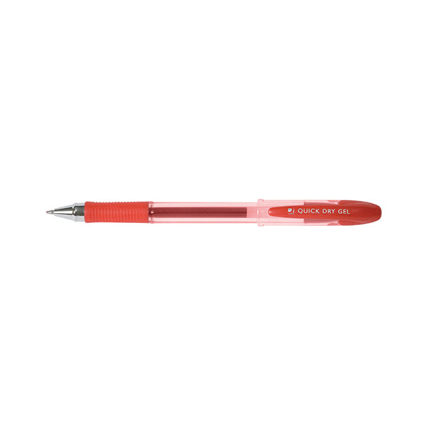 Q-Connect Quick Dry Gel Pen Medium Red (Pack of 12) KF00680