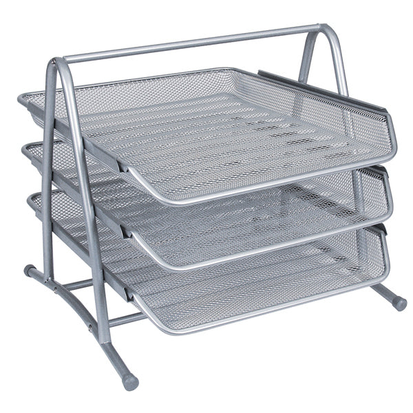 Q-Connect 3 Tier Letter Tray Silver KF00822