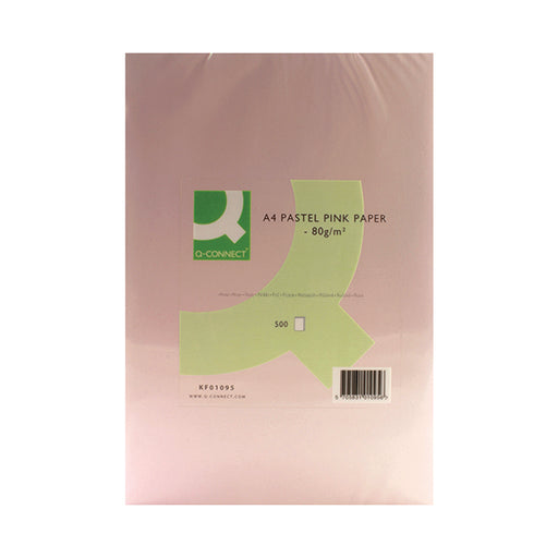 Q-Connect Pink Coloured A4 Copier Paper 80gsm Ream (Pack of 500) KF01095